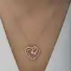 Gümüş Rose Birleşmiş Kalpler Kadın Kolye