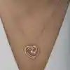 Gümüş Rose Birleşmiş Kalpler Kadın Kolye