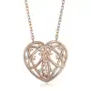 Gümüş Rose Bombeli Kalp Kadın Kolye