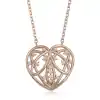 Gümüş Rose Bombeli Kalp Kadın Kolye