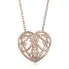 Gümüş Rose Bombeli Kalp Kadın Kolye