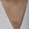 Gümüş Rose Bombeli Kalp Kadın Kolye