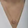 Gümüş Rose Bombeli Kalp Kadın Kolye