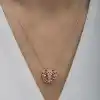 Gümüş Rose Bombeli Kalp Kadın Kolye