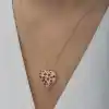 Gümüş Rose Bombeli Kalp Kadın Kolye