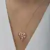 Gümüş Rose Bombeli Kalp Kadın Kolye