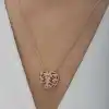 Gümüş Rose Bombeli Kalp Kadın Kolye