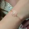 Gümüş Rose Çiçek Bayan Bileklik