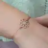 Gümüş Rose Çiçek Bayan Bileklik