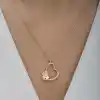 Gümüş Rose Çiçekli Kalp Kadın Kolye