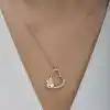 Gümüş Rose Çiçekli Kalp Kadın Kolye