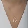 Gümüş Rose Çiçekli Kalp Kadın Kolye