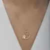 Gümüş Rose Çiçekli Kalp Kadın Kolye
