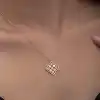 Gümüş Rose Dörtgen Zirkon Taşlı Kadın Kolye