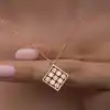 Gümüş Rose Dörtgen Zirkon Taşlı Kadın Kolye