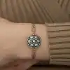 Gümüş Rose Elmas Montür Bileklik