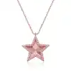 Gümüş Rose Fırfır Desenli Yıldız Kadın Kolye