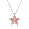 Gümüş Rose Fırfır Desenli Yıldız Kadın Kolye