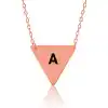 Gümüş Rose Harfli Üçgen Plaka Kolye