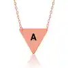 Gümüş Rose Harfli Üçgen Plaka Kolye