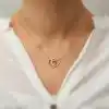 Gümüş Rose İki Kalp Bayan Kolye