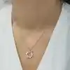 Gümüş Rose İnci Kurdele Kadın Kolye