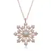 Gümüş Rose İncili Kar Tanesi Kadın Kolye