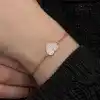 Gümüş Rose Kalp Kadın Bileklik