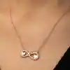 Gümüş Rose Kalpli Sonsuz Aşk Kolye