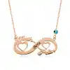 ​Gümüş Rose Kalpli Sonsuzluk İsimli Kolye