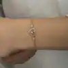 Gümüş Rose Kalpli Tektaş Kadın Bileklik