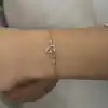 Gümüş Rose Kalpli Tektaş Kadın Bileklik