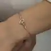 Gümüş Rose Kalpli Tektaş Kadın Bileklik
