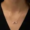 ​Gümüş Rose Kanatlı Sonsuz Kalp Kolye