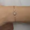 Gümüş Rose Kar Tanesi Kadın Bileklik