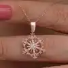 Gümüş Rose Kar Tanesi Kadın Kolye