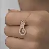 Gümüş Rose Kedi Kadın Kolye