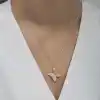 Gümüş Rose Kelebek Kadın Kolye