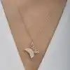 Gümüş Rose Kelebek Kadın Kolye