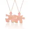 Gümüş Rose Kişiye Özel Puzzle İsimli Kolye