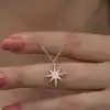 Gümüş Rose Kutup Yıldızı Kadın Kolye