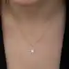 Gümüş Rose Kutup Yıldızı Kadın Kolye