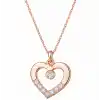 Gümüş Rose Minik Kalpli Tektaş Kadın Kolye