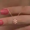 Gümüş Rose Minimal Kar Tanesi Kadın Kolye