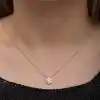 Gümüş Rose Minimal Kar Tanesi Kadın Kolye