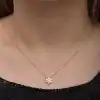 Gümüş Rose Minimal Kar Tanesi Kadın Kolye