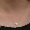 Gümüş Rose Minimal Kar Tanesi Kadın Kolye