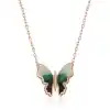 Gümüş Rose Minimal Kelebek Bayan Kolye