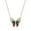 Gümüş Rose Minimal Kelebek Bayan Kolye