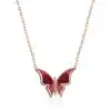 Gümüş Rose Minimal Kelebek Bayan Kolye
